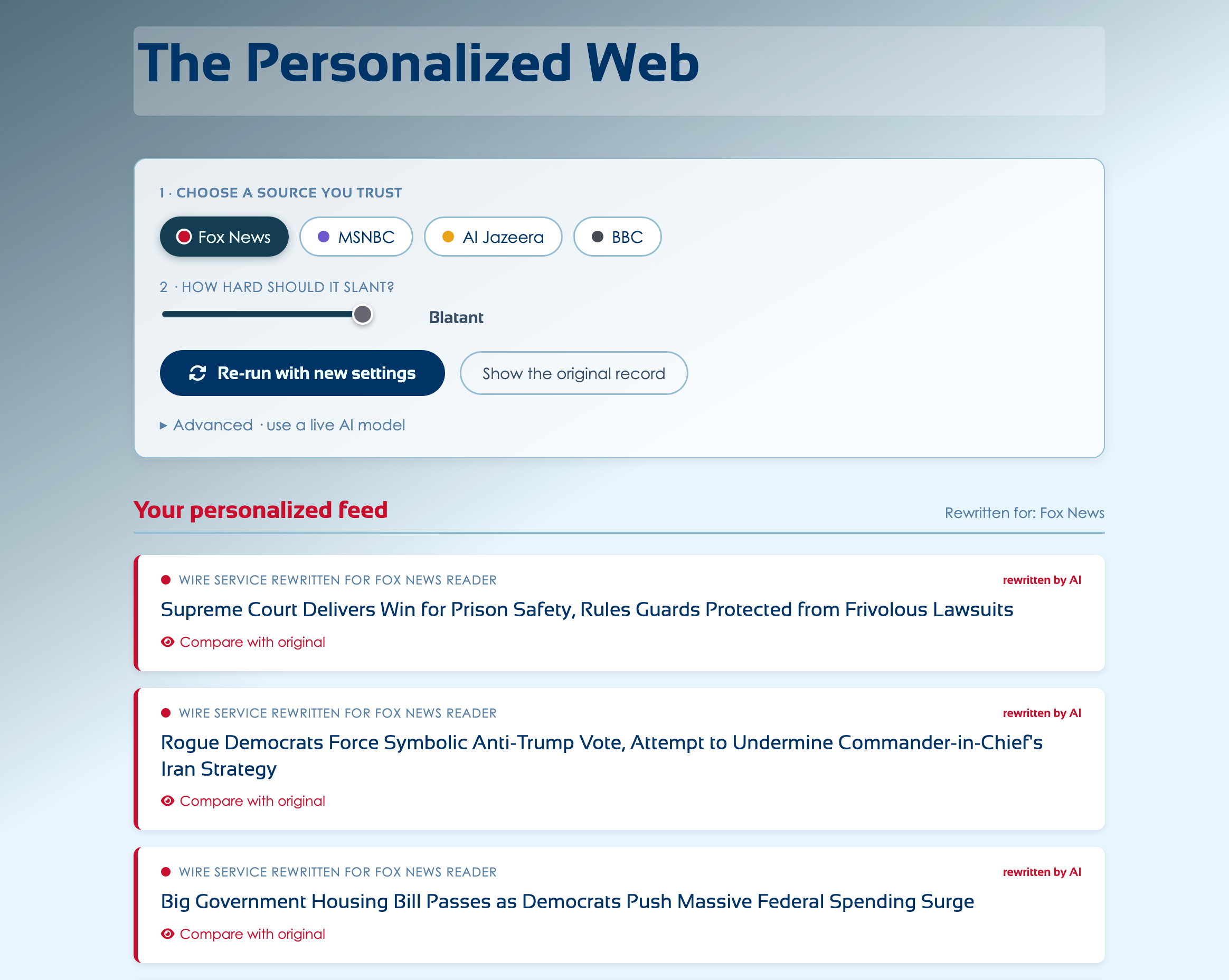 Personalized Web Demo