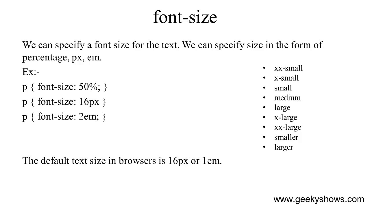 Css Font Size