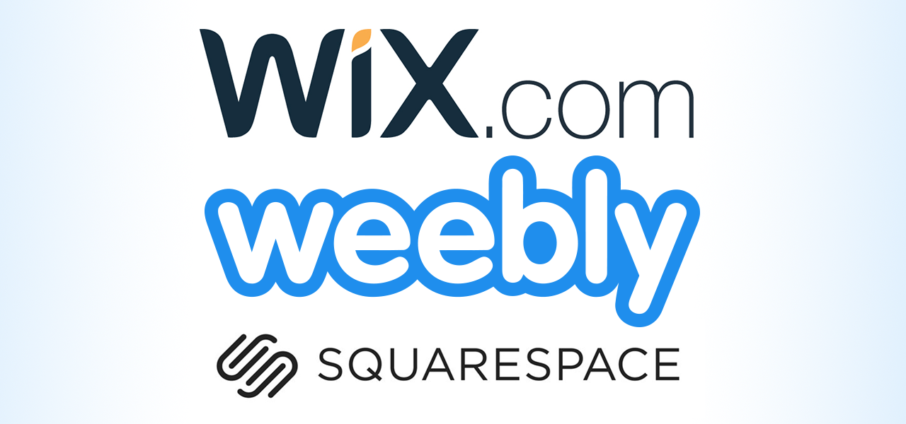 Wix Weebly Squarespace Logos