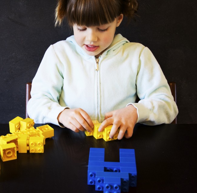 Girl Playing Lego Duplos